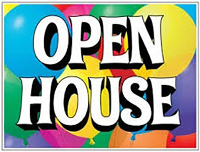 Open house on balloon background